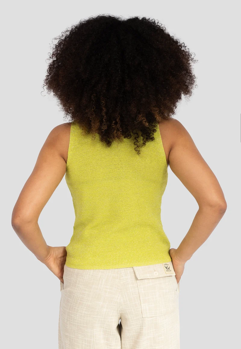 LADIES RIB KNIT TOP mit Glitzergarn