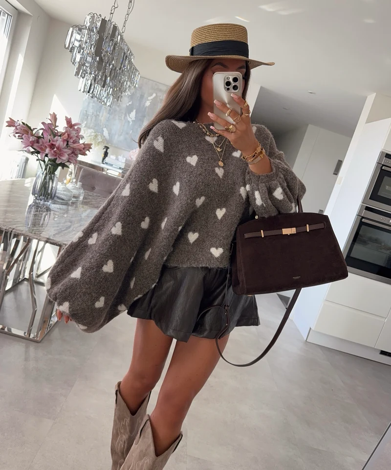 Pullover Phea Herzchen Braun