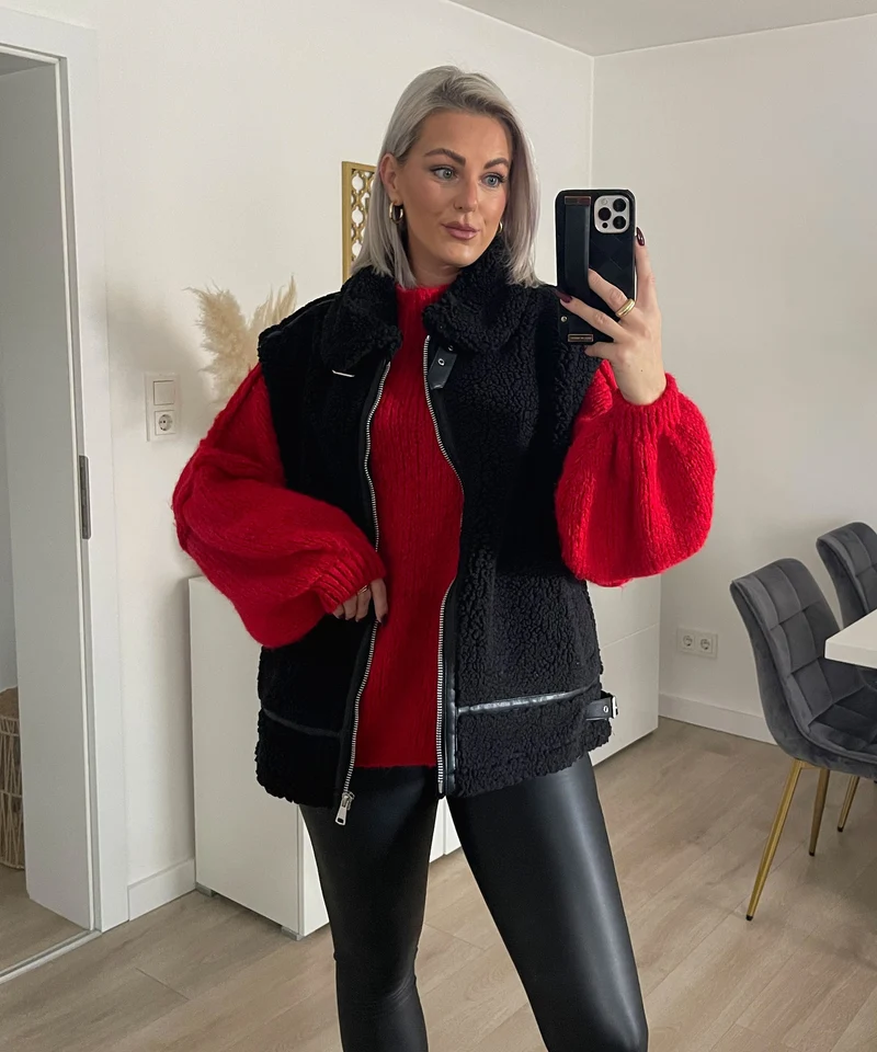 Oversize Pullover Nata Rot