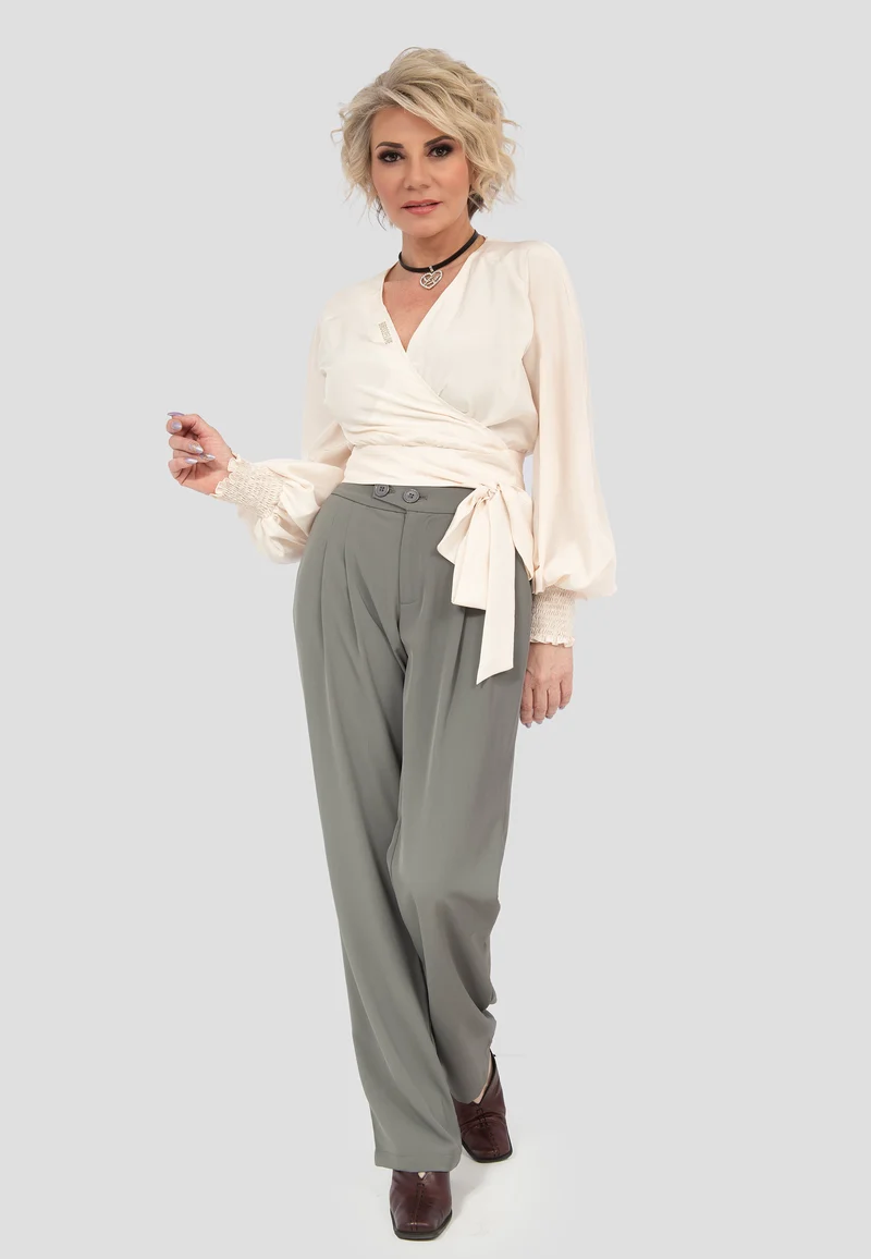 Seiden-Wickelbluse "Champagner"