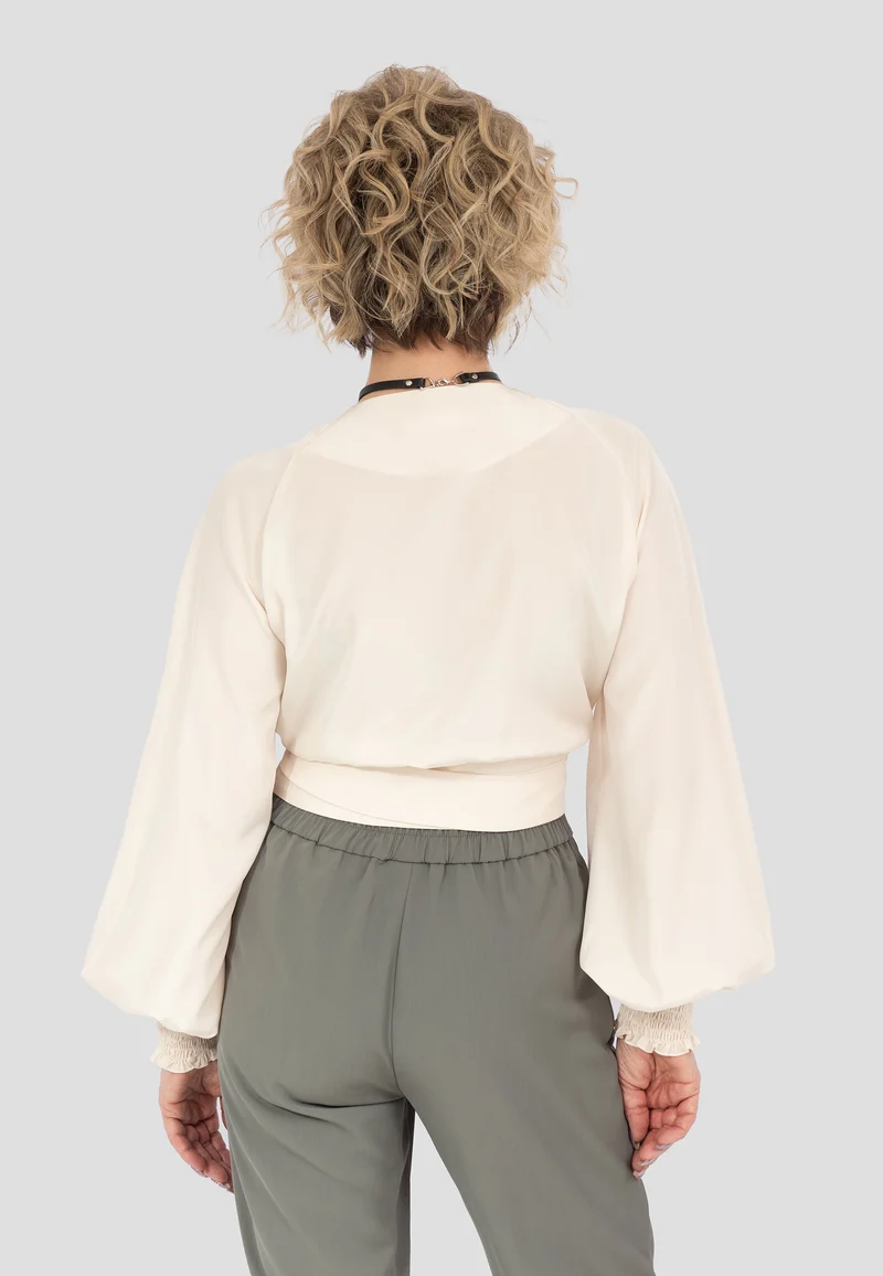 Seiden-Wickelbluse "Champagner"