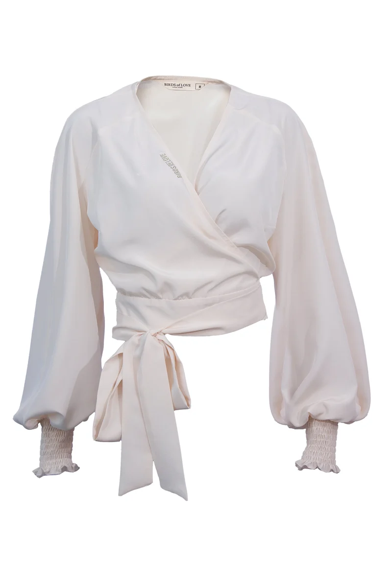 Seiden-Wickelbluse "Champagner"