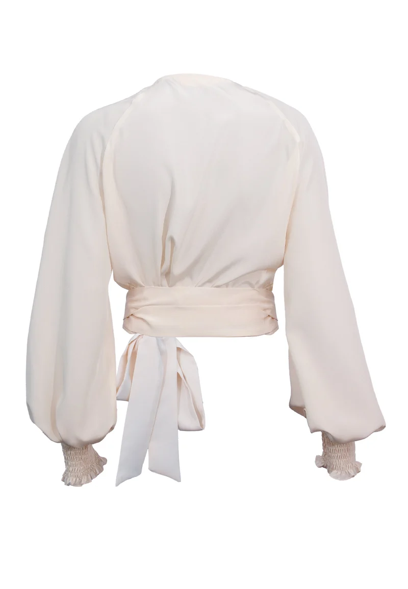 Seiden-Wickelbluse "Champagner"