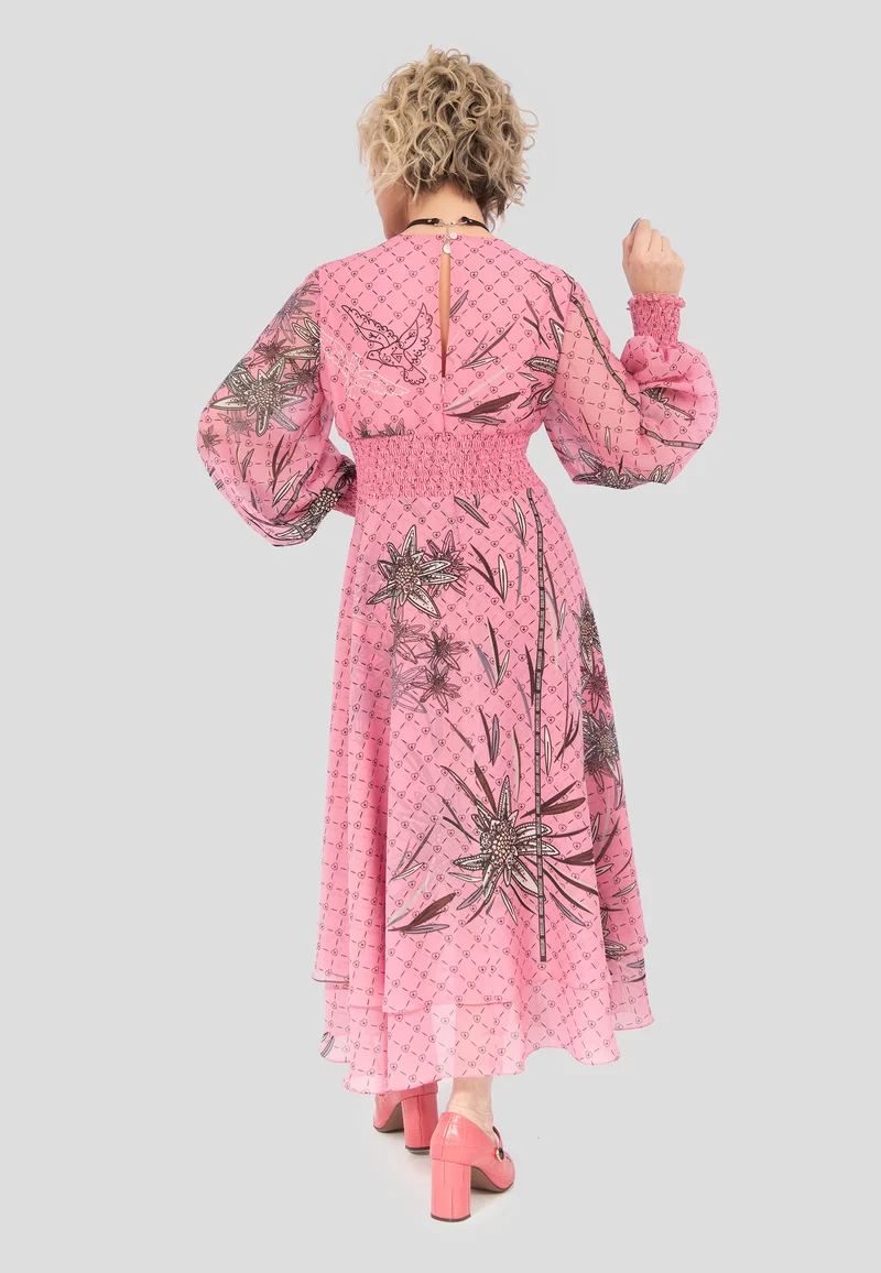 MAXI Kleid "Edelweiss Paradise" - Elegantes Freizeitkleid mit V-Ausschnitt