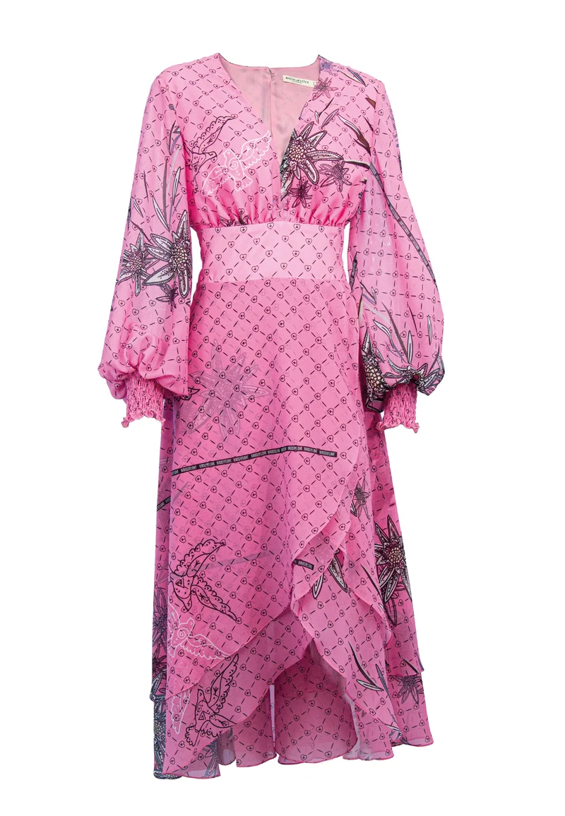 MAXI Kleid "Edelweiss Paradise" - Elegantes Freizeitkleid mit V-Ausschnitt