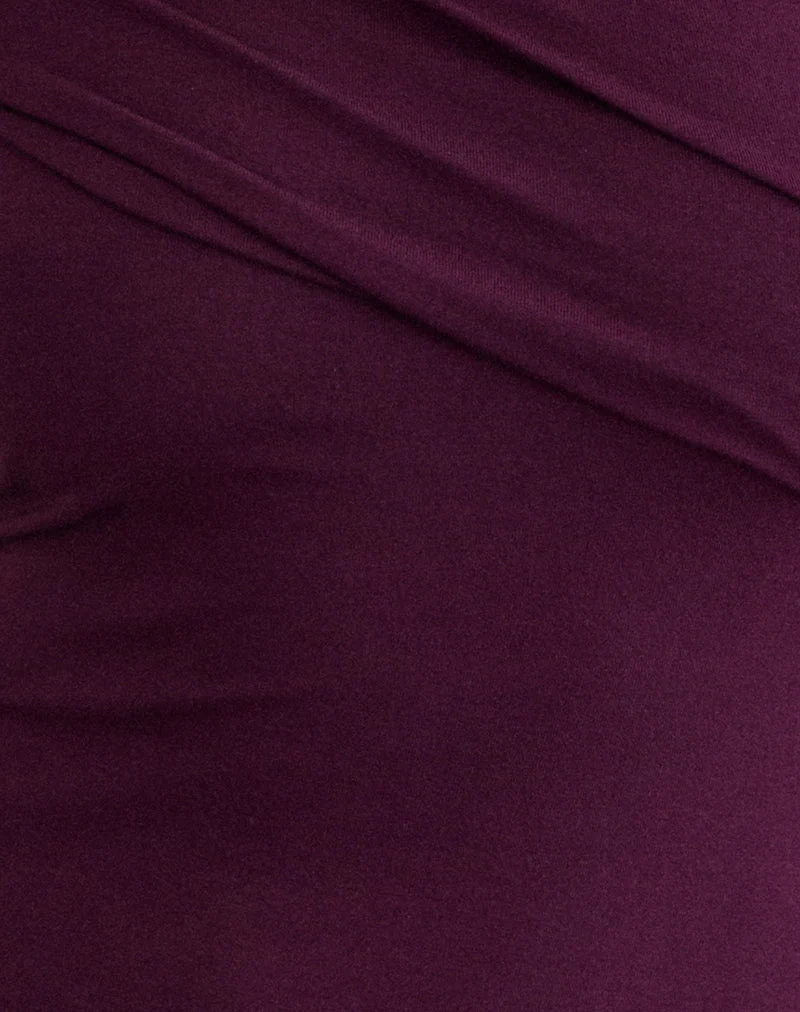 Selindu-Minikleid im Wickelstil mit Cape in der Farbe „Fig“