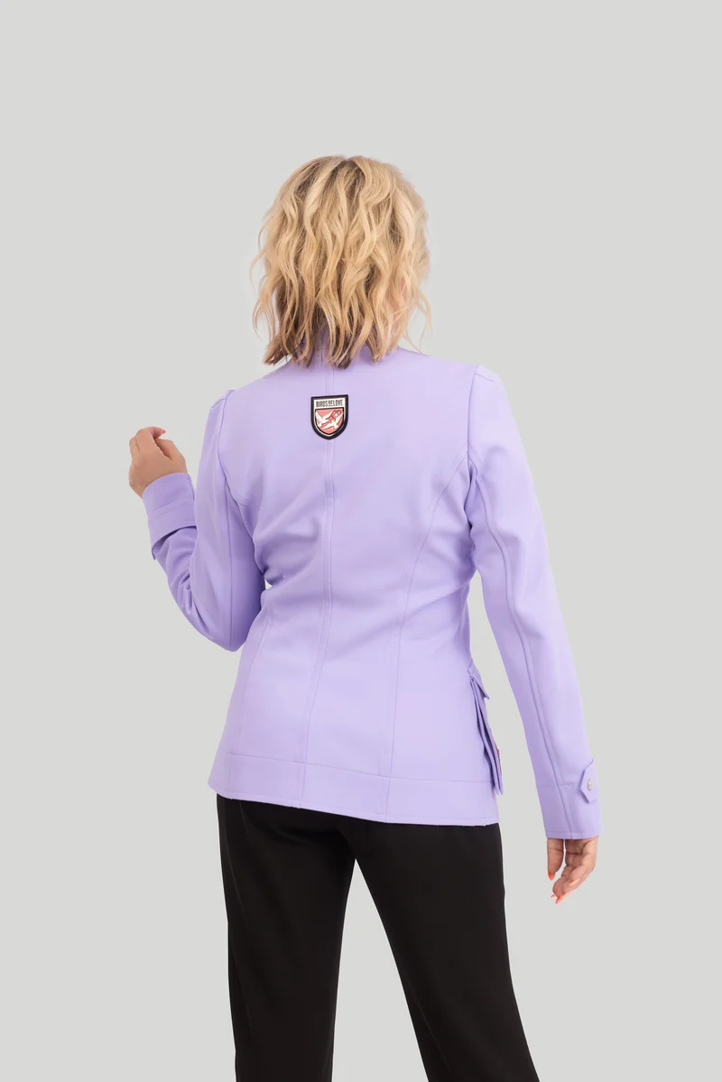 Übergangsjacke A-Linien asymmetrisch - lila