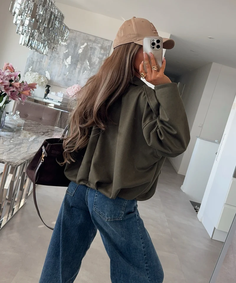 Wildleder Optik Jacke Moa Khaki
