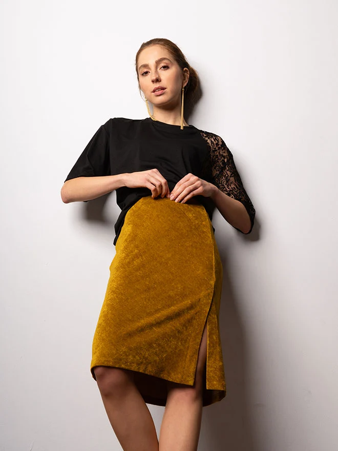 LACEY 2 T-Shirt loose fit – mit Spitze in schwarz