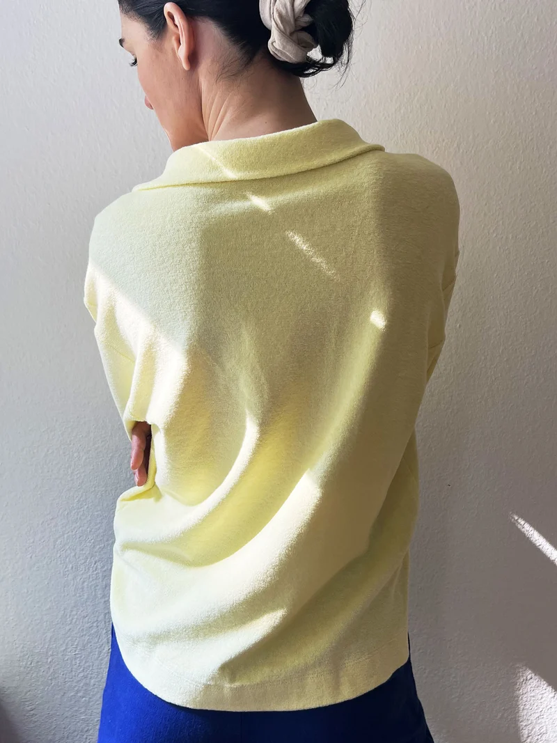 MIA Shirt aus weichem Frottée in soft yellow