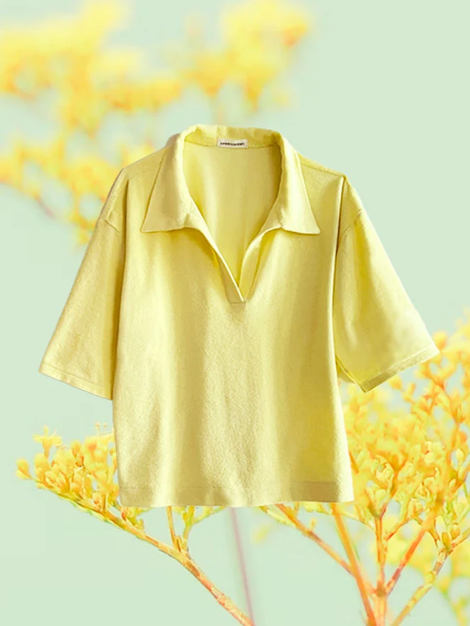 MIA Shirt aus weichem Frottée in soft yellow