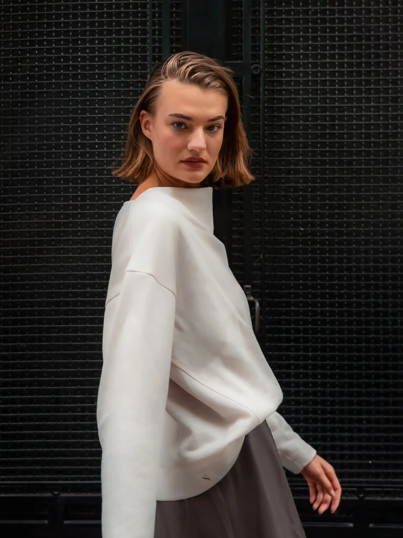 Sweatshirt LUNA aus edlem Kaschmir-Mix in Almond