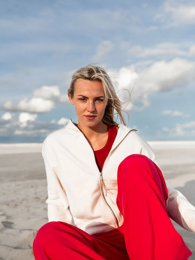 LIV Baumwoll-Fleecejacke – superweich und natürlich in Ecru