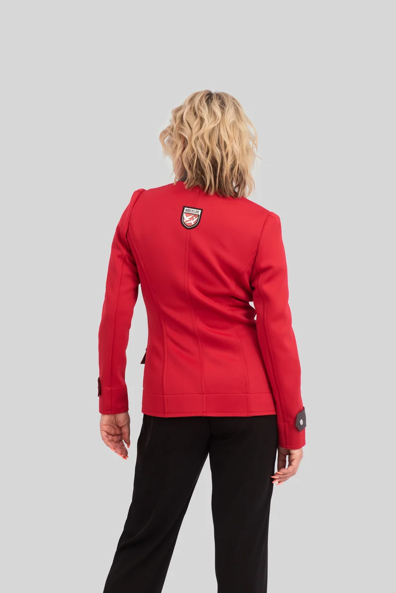 Übergangsjacke A-Linien asymmetrisch - red