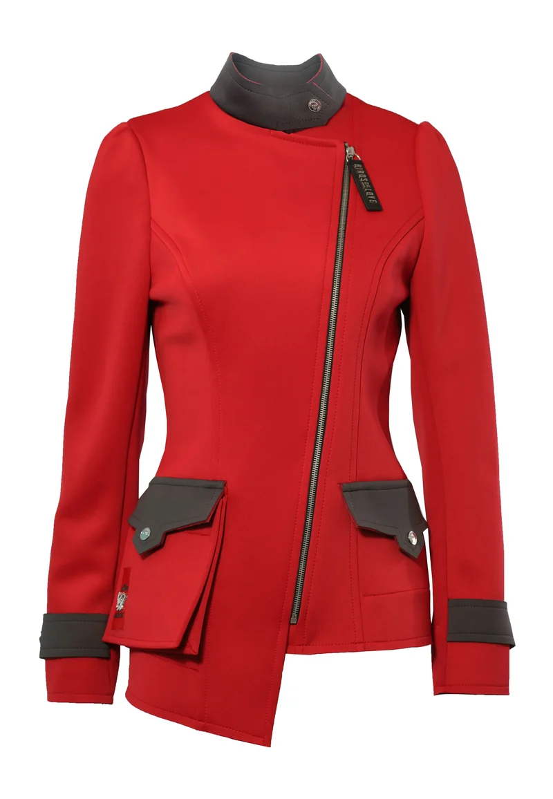 Übergangsjacke A-Linien asymmetrisch - red