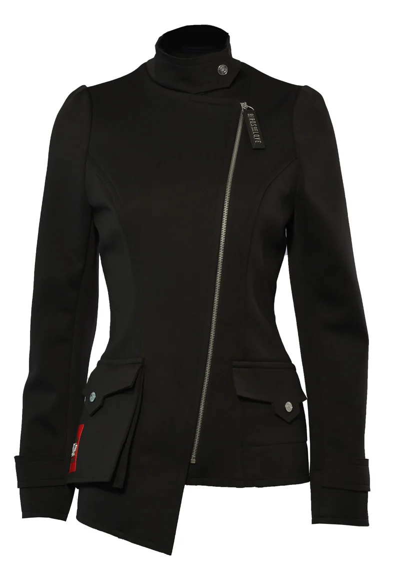 Übergangsjacke A-Linien asymmetrisch - black