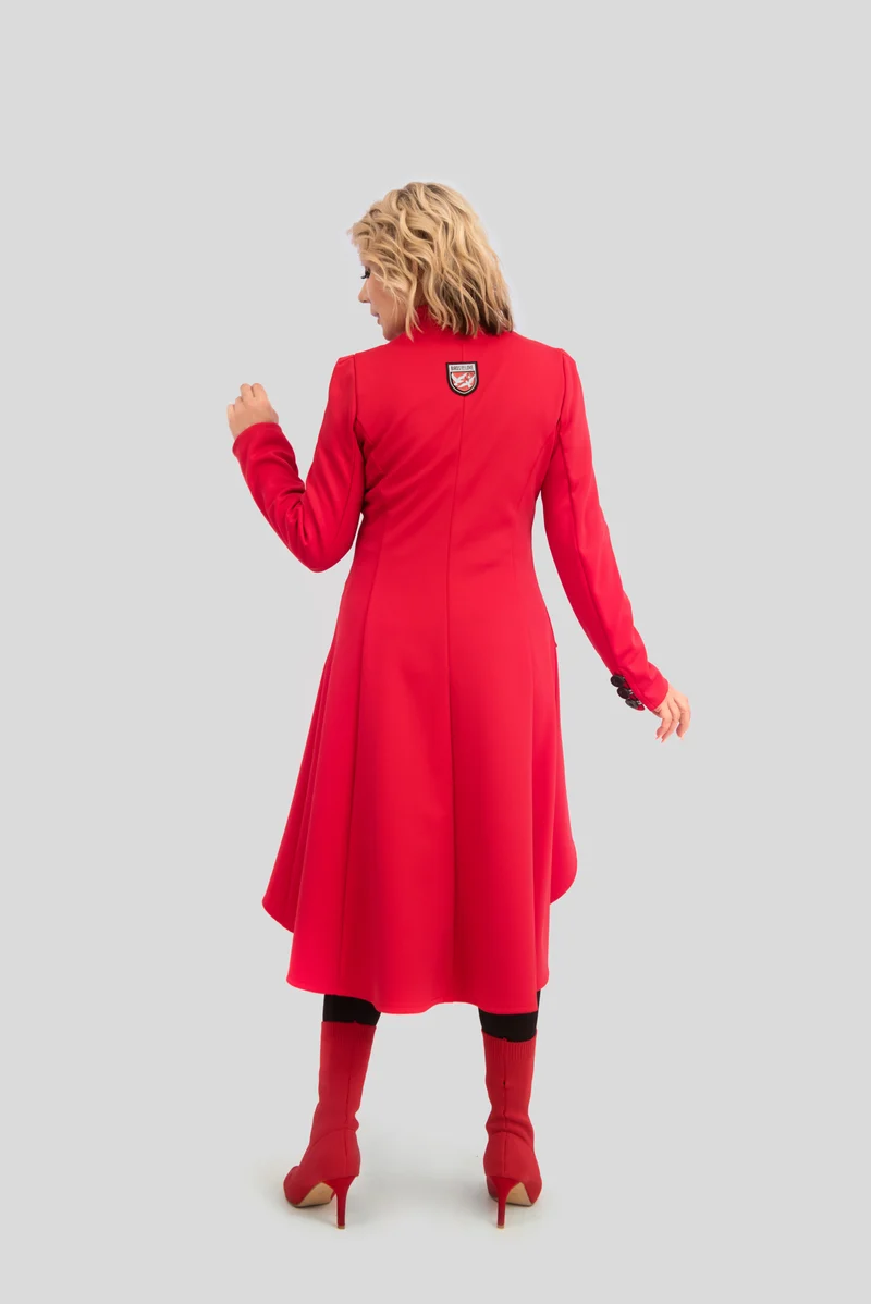Mantel A-Linien asymmetrisch red