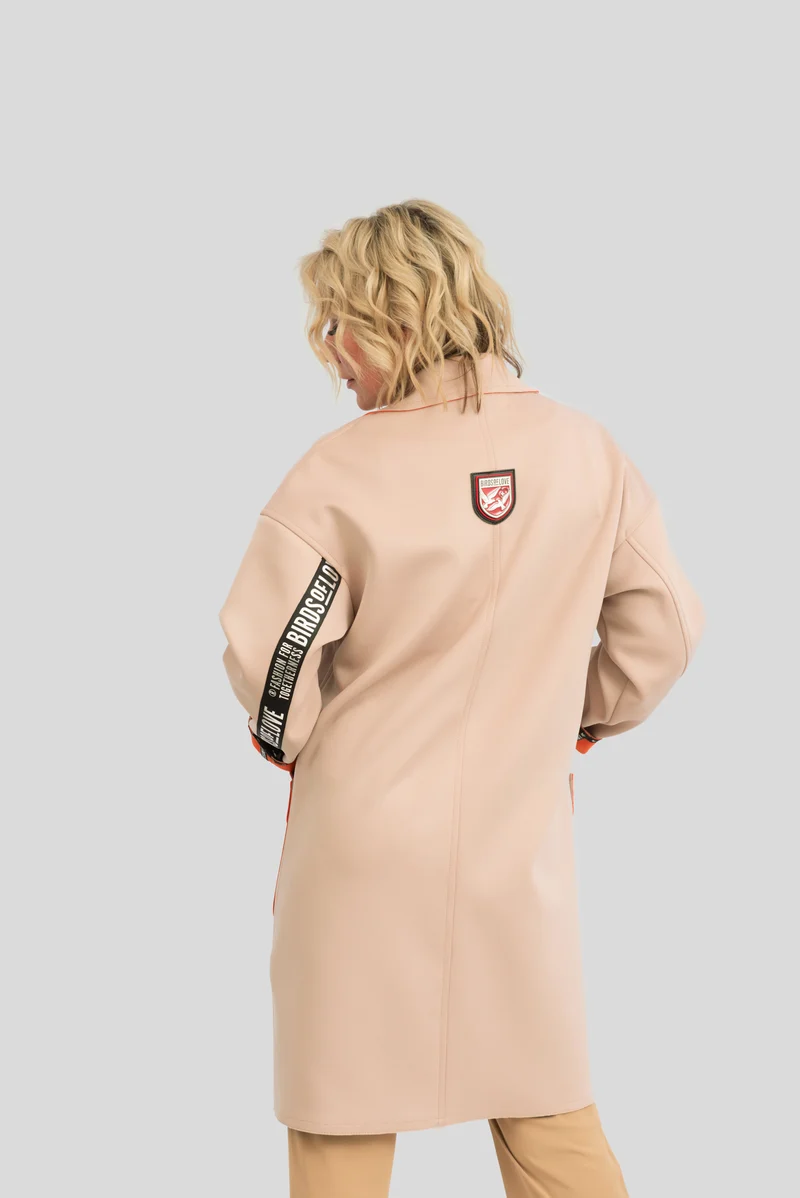 Eleganter Damen-Mantel im Oversized-Schnitt | Rosé mit Kontrastfutter