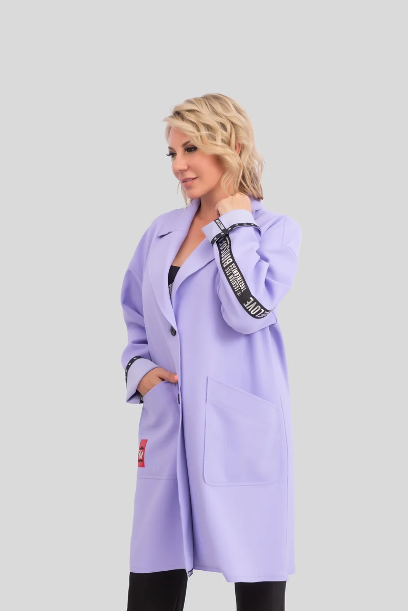 Eleganter Damen-Mantel im Oversized-Stil | Flieder