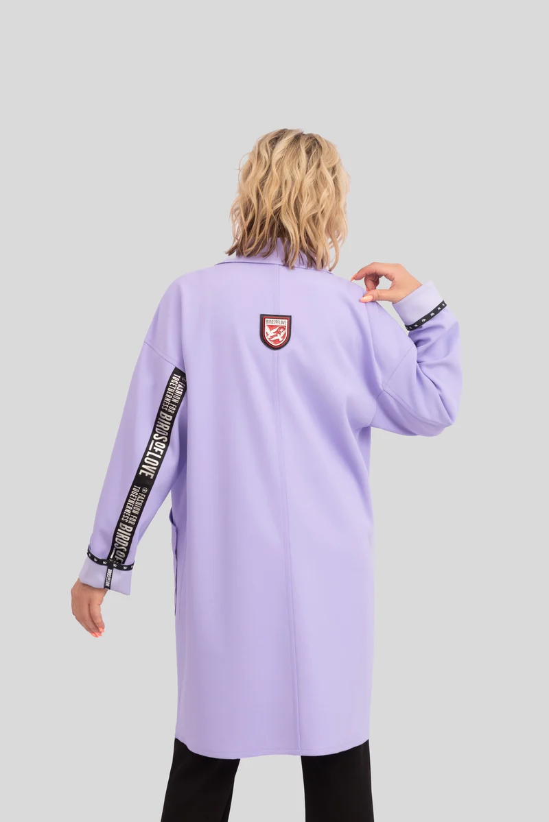 Eleganter Damen-Mantel im Oversized-Stil | Flieder