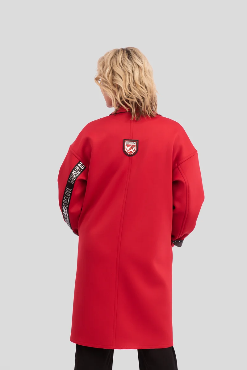 Eleganter Damen-Mantel im Oversized-Schnitt | Weinrot