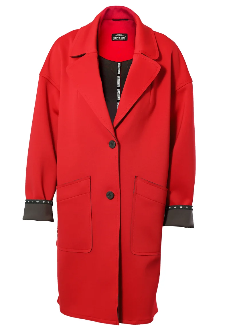 Eleganter Damen-Mantel im Oversized-Schnitt | Weinrot