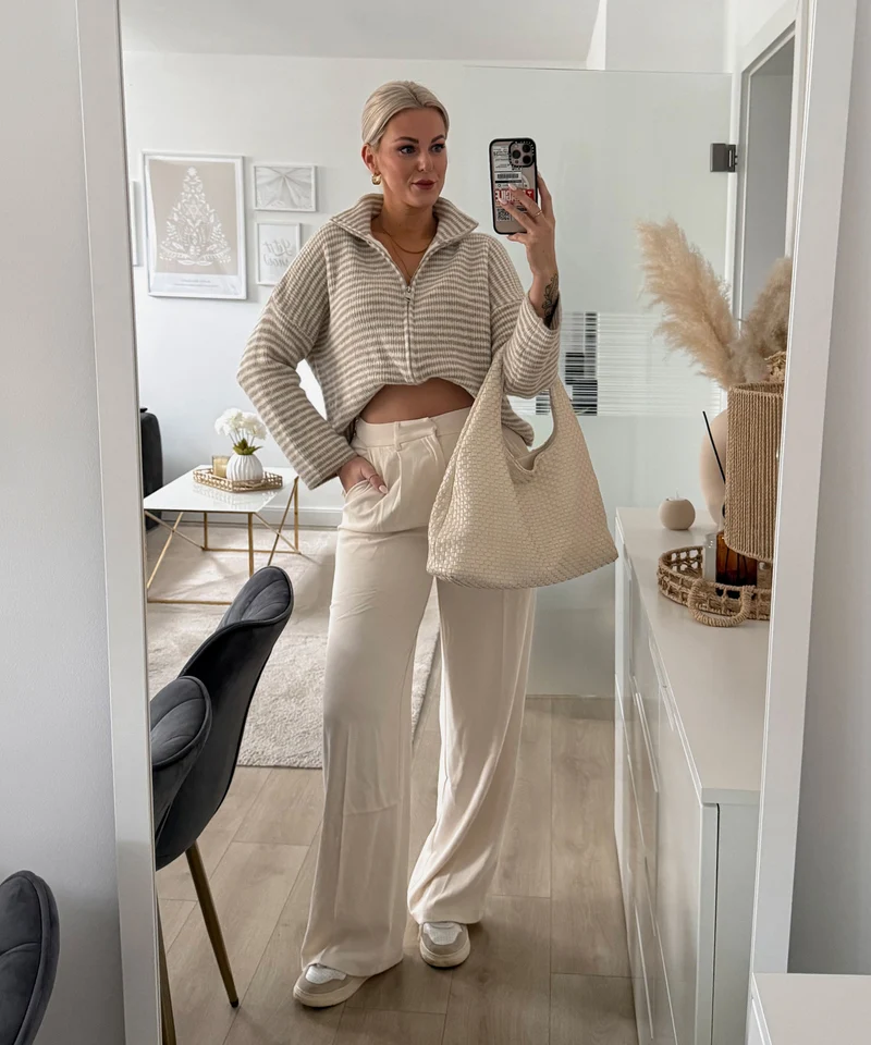Bundfaltenhose Cleo Creme