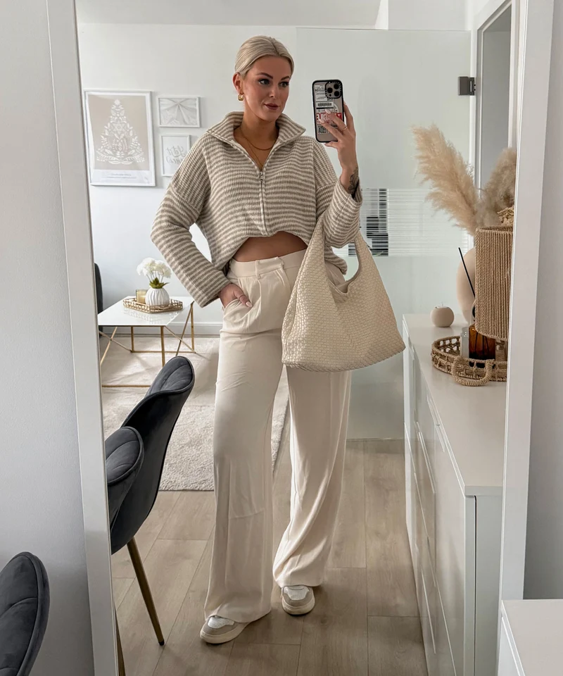Bundfaltenhose Cleo Creme