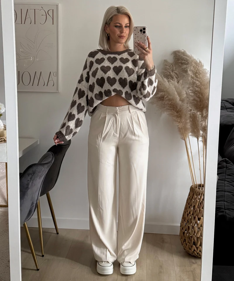 Pullover Mona Herzen Braun