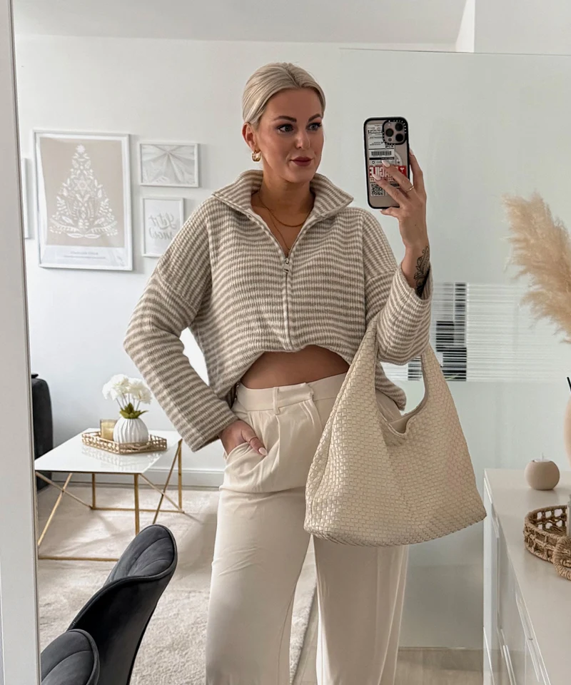Bundfaltenhose Cleo Creme