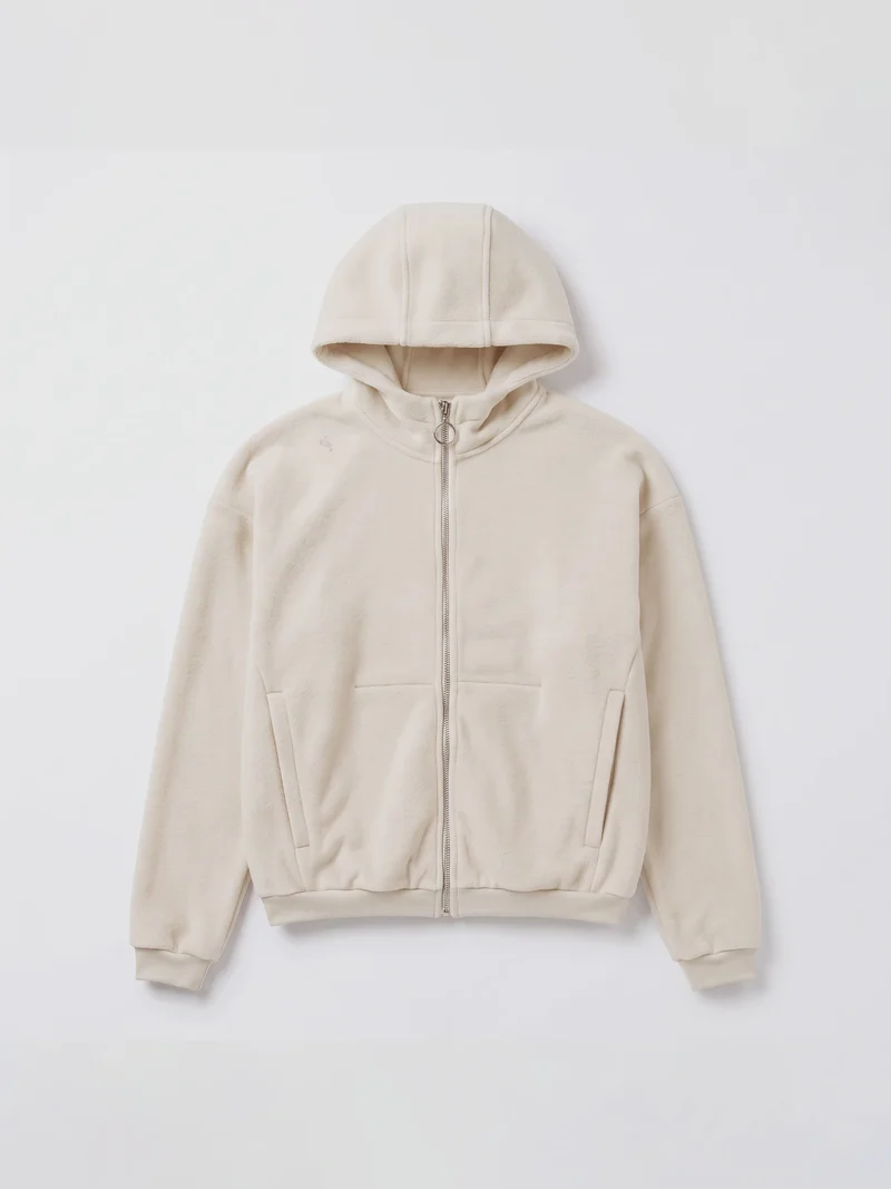 EMBER - weiche Baumwollfleece-Jacke in Off-White