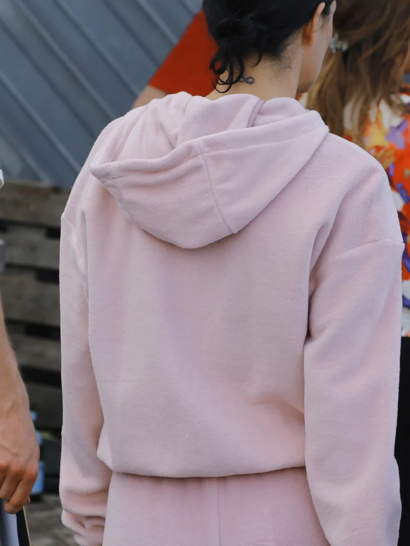 EMBER - weiche Baumwollfleece-Jacke in Dusty Pink