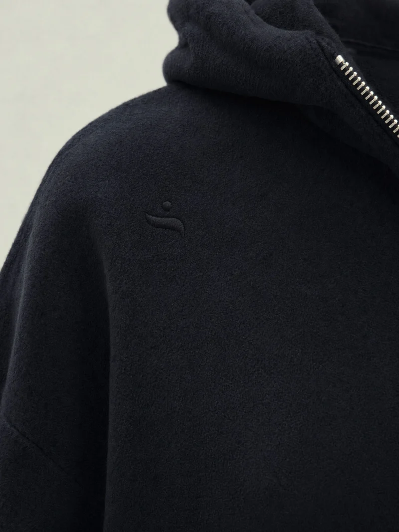 EMBER - weiche Baumwollfleece-Jacke in schwarz