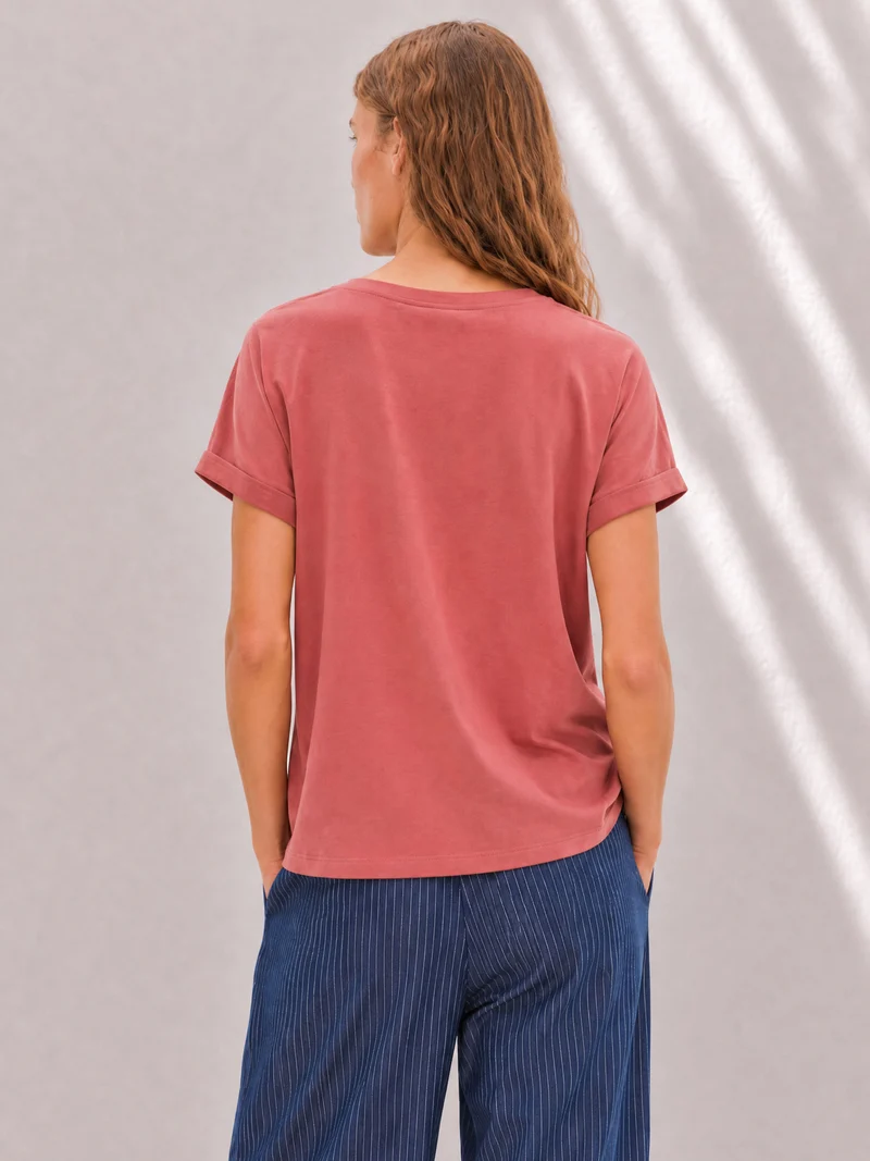 TARA T-Shirt aus Baumwolle in burnt red