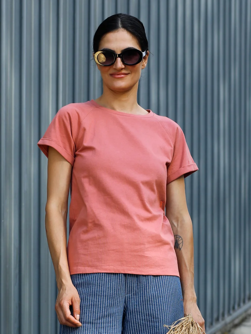 TARA T-Shirt aus Baumwolle in burnt red