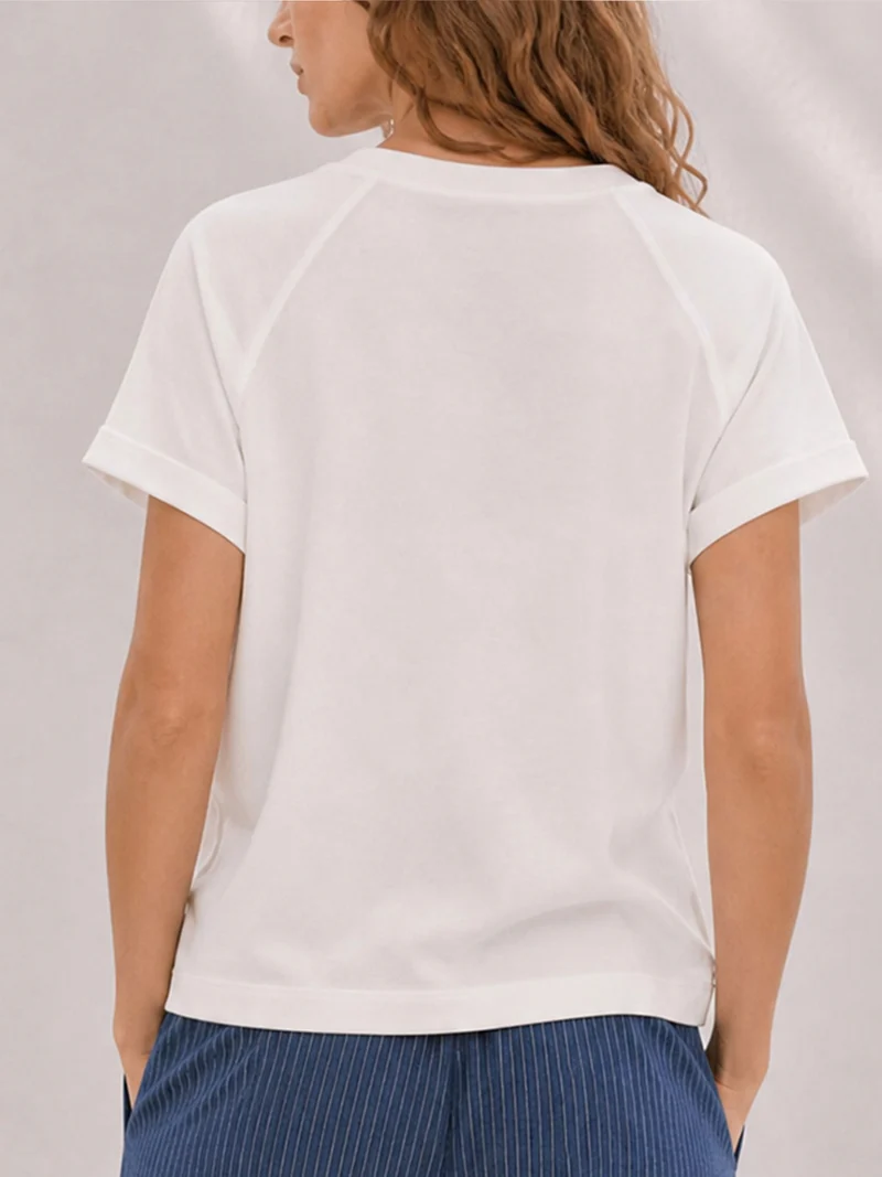 Premium T-Shirt SMILLA aus edler Pima-Baumwolle in off-white