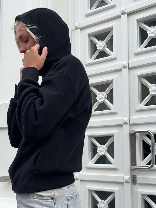 LIV Baumwoll-Fleecejacke – soft & cozy in Schwarz
