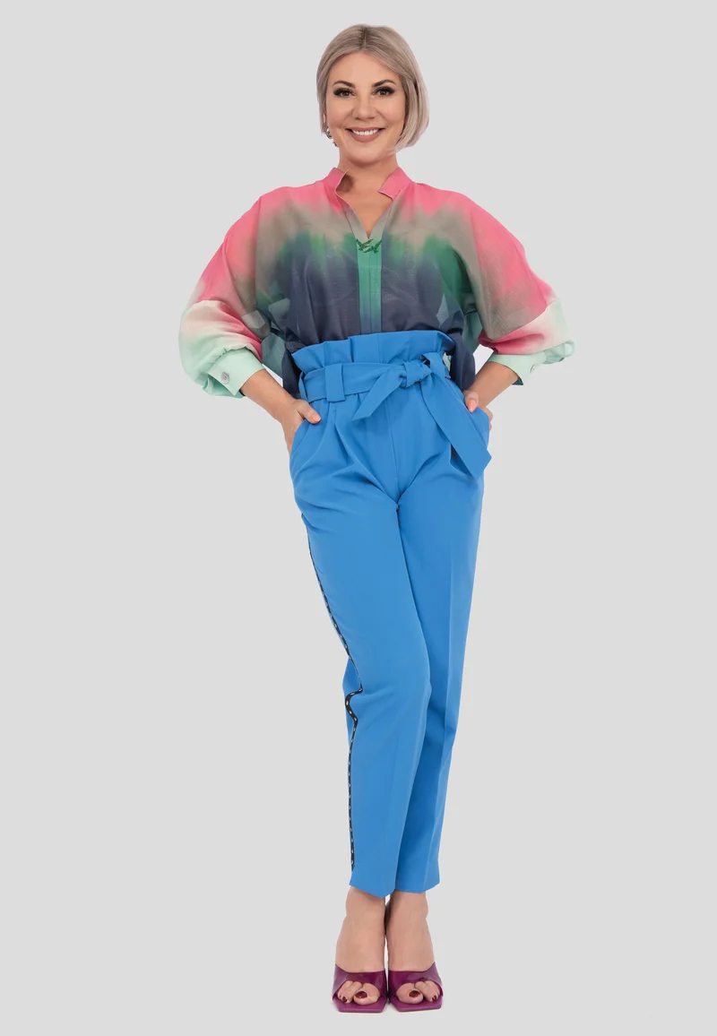 Modische hoch sitzende Hose mit Gürtel für Damen