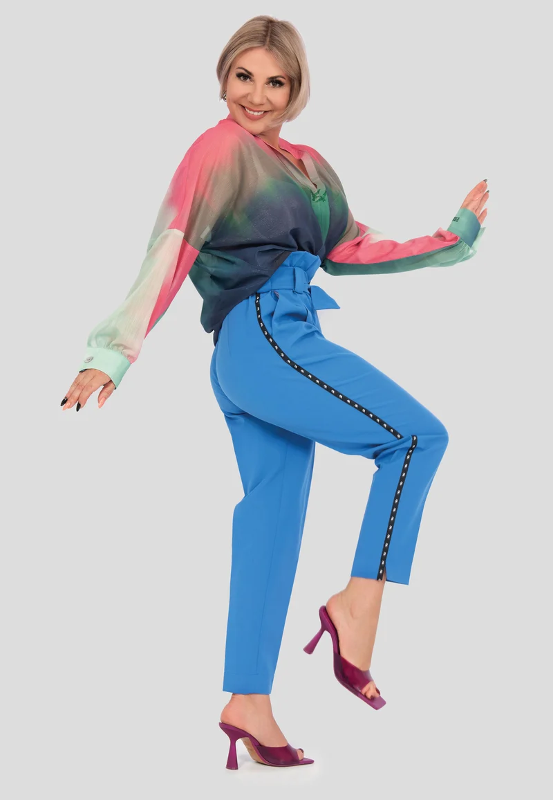 Modische hoch sitzende Hose mit Gürtel für Damen
