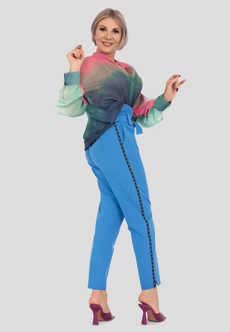 Modische hoch sitzende Hose mit Gürtel für Damen