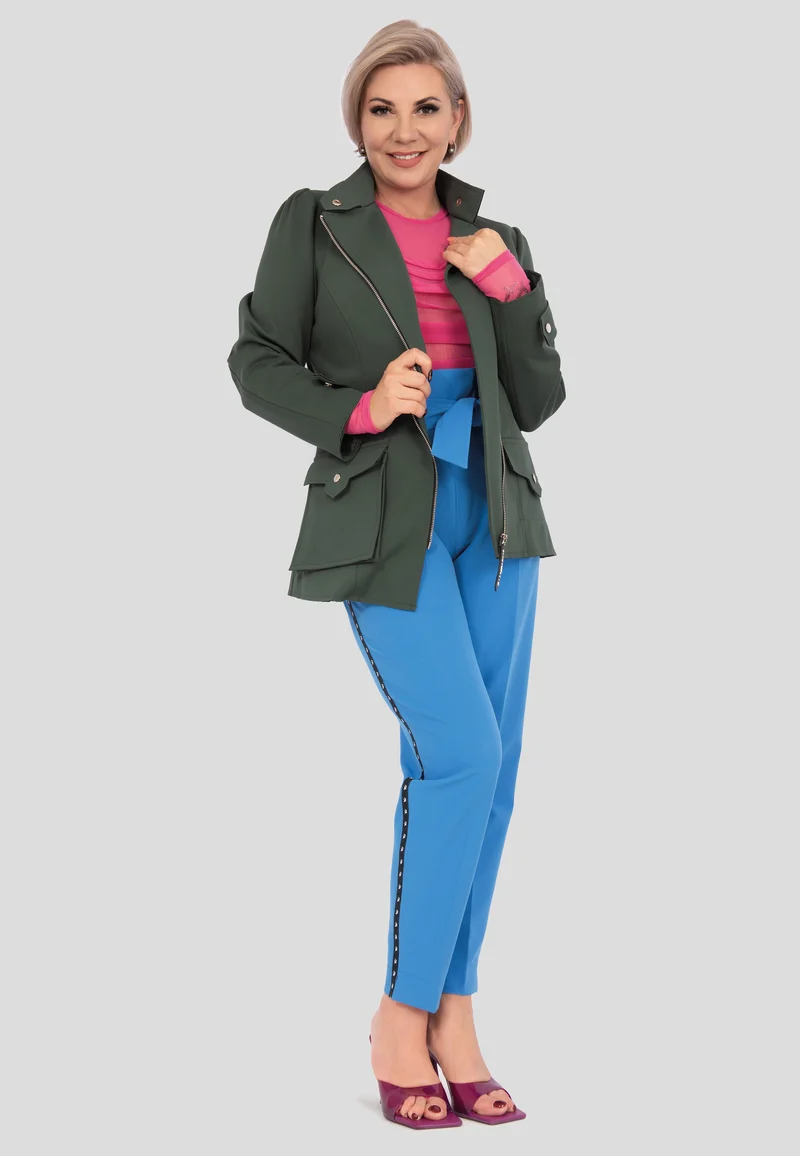Modische hoch sitzende Hose mit Gürtel für Damen