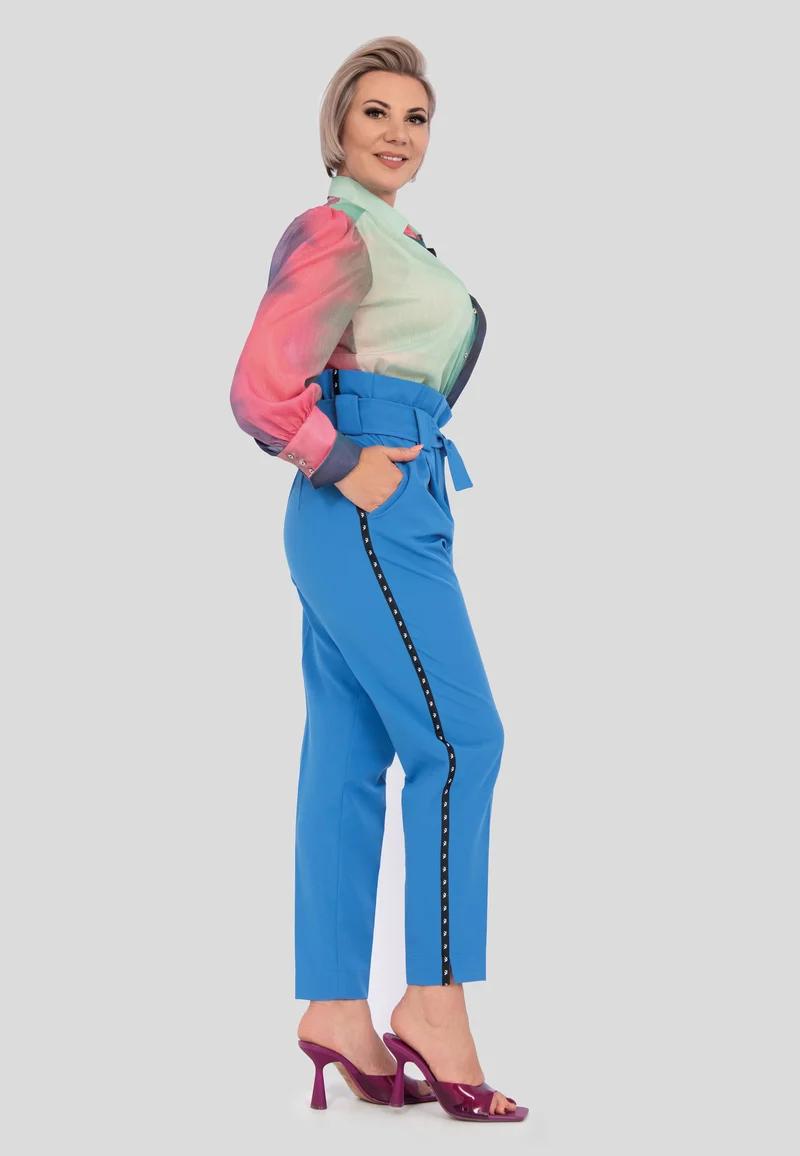 Modische hoch sitzende Hose mit Gürtel für Damen