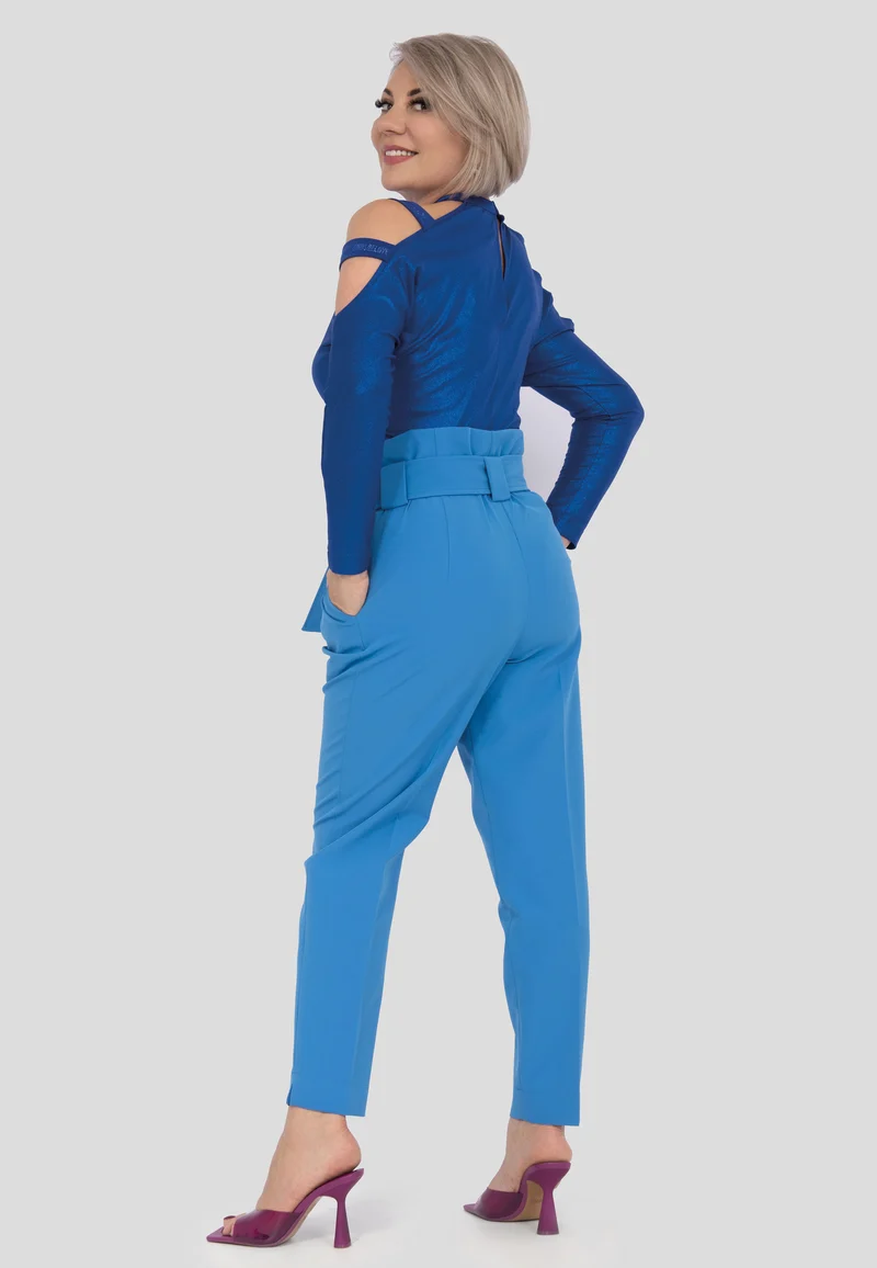 Modische hoch sitzende Hose mit Gürtel für Damen