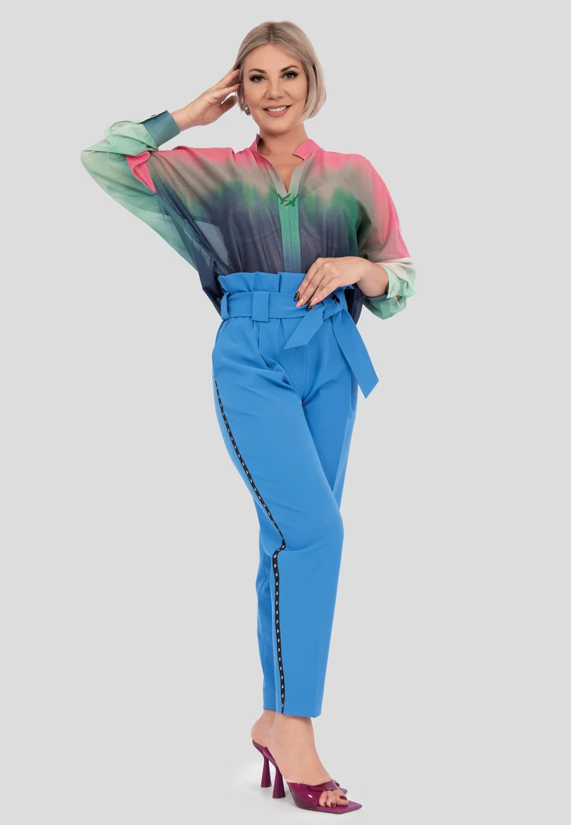 Modische hoch sitzende Hose mit Gürtel für Damen