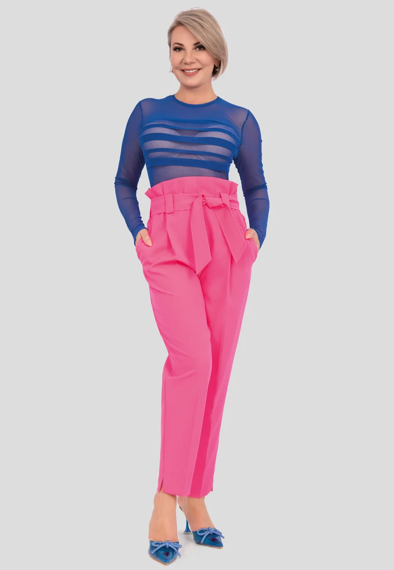 Modische hoch sitzende Hose mit Gürtel für Damen