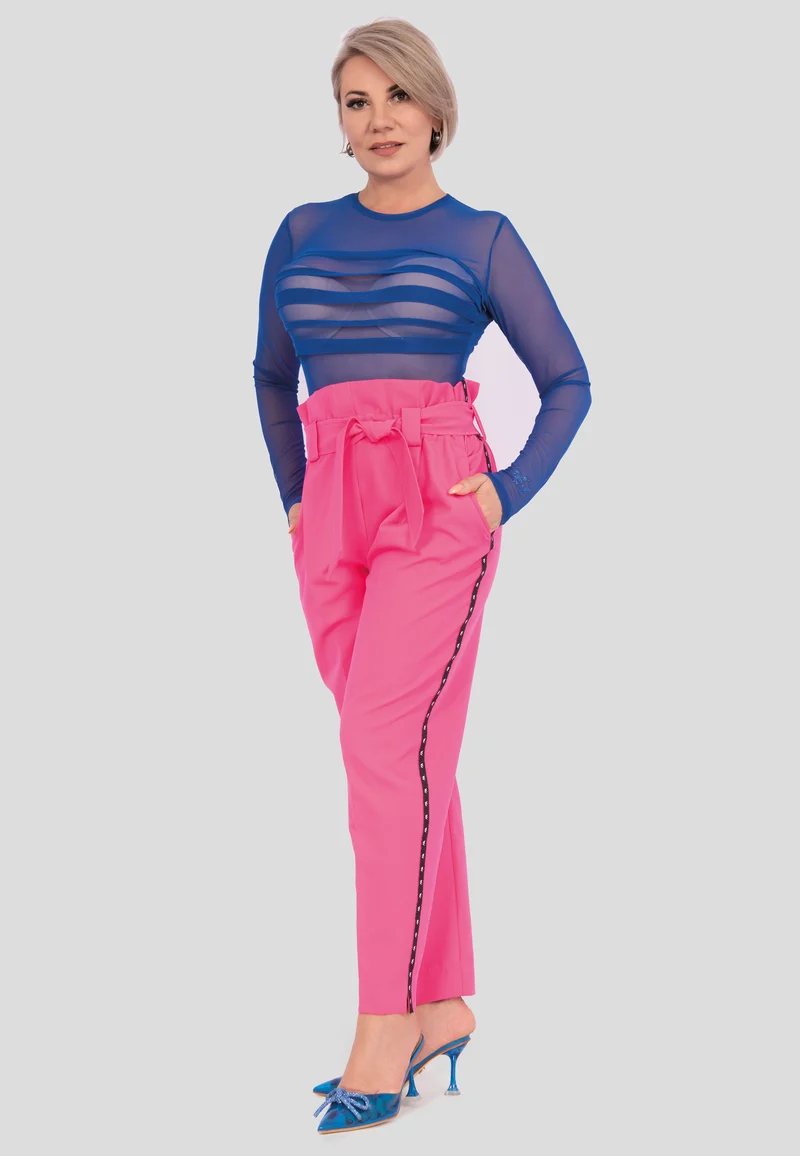 Modische hoch sitzende Hose mit Gürtel für Damen