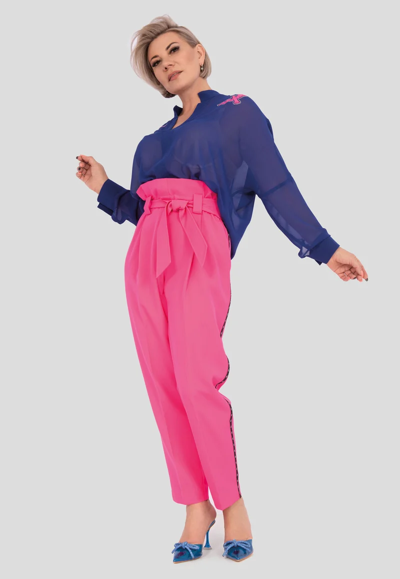 Modische hoch sitzende Hose mit Gürtel für Damen