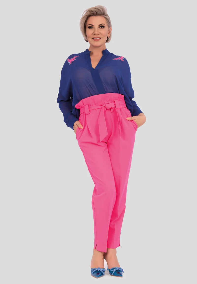 Modische hoch sitzende Hose mit Gürtel für Damen