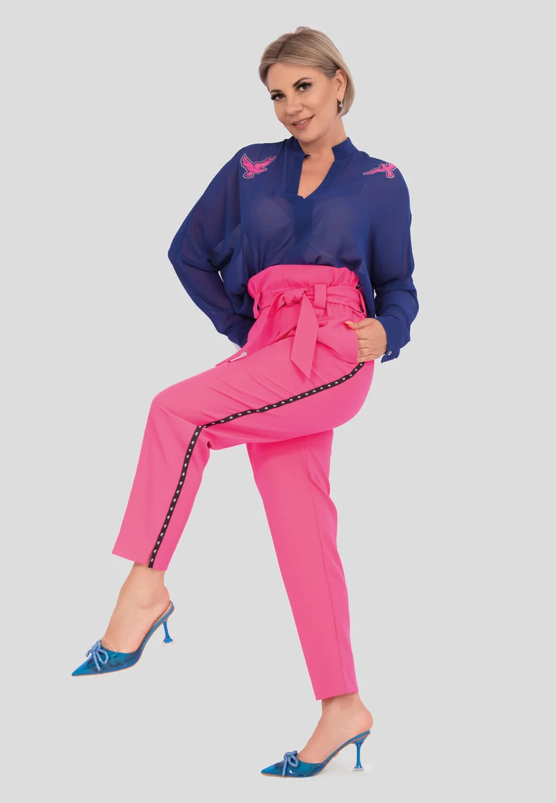 Modische hoch sitzende Hose mit Gürtel für Damen