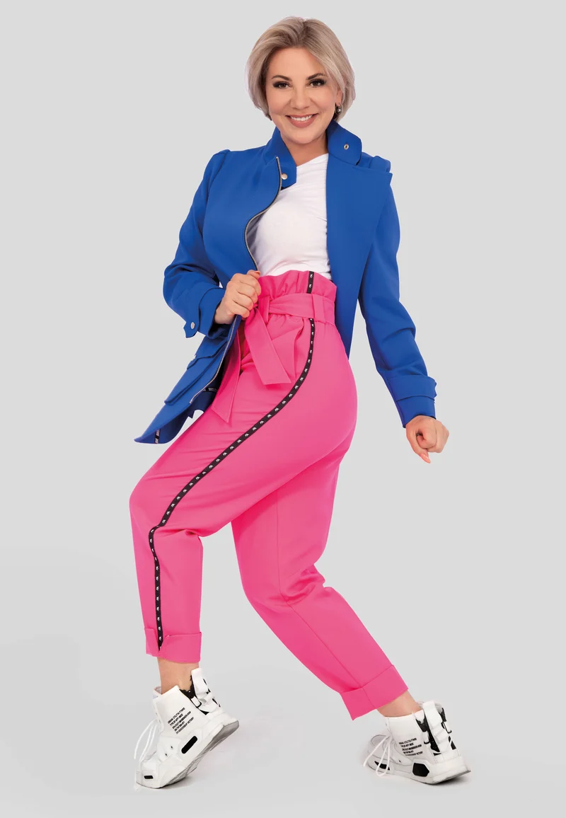 Modische hoch sitzende Hose mit Gürtel für Damen